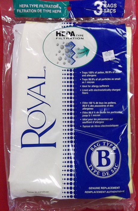 Royal Vacuum Cleaner Type B HEPA Bags - 3 Bags