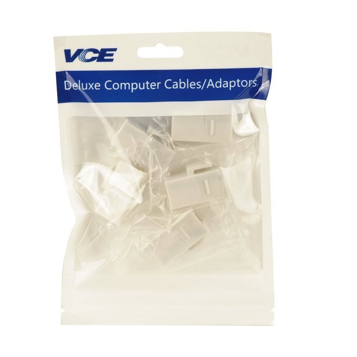 CAT5e Keystone Coupler,VCE (5-PACK) RJ45 Female to Female Insert Coupler UTP CAT5e Keystone inline Coupler -White N5