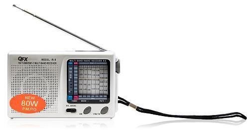 QFX AM/FM/MW/SW 1-7 9 Band Radio (Silver)
