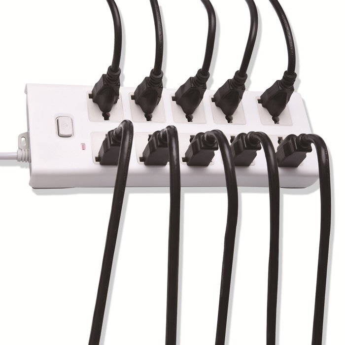 JACKYLED 2-PACK 16AWG Power Cord, Universal Power Cord, NEMA 5-15P to NEMA 5-15R, Black, 10 Feet/3m, UL listed N6