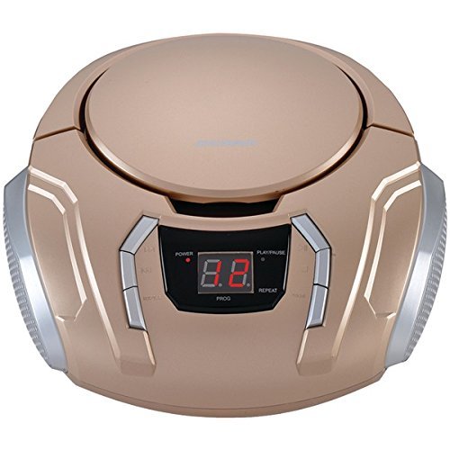 New SYLVANIA SRCD261-B-CHAMPAGNE Portable CD Players with AM/FM Radio (Champagne)