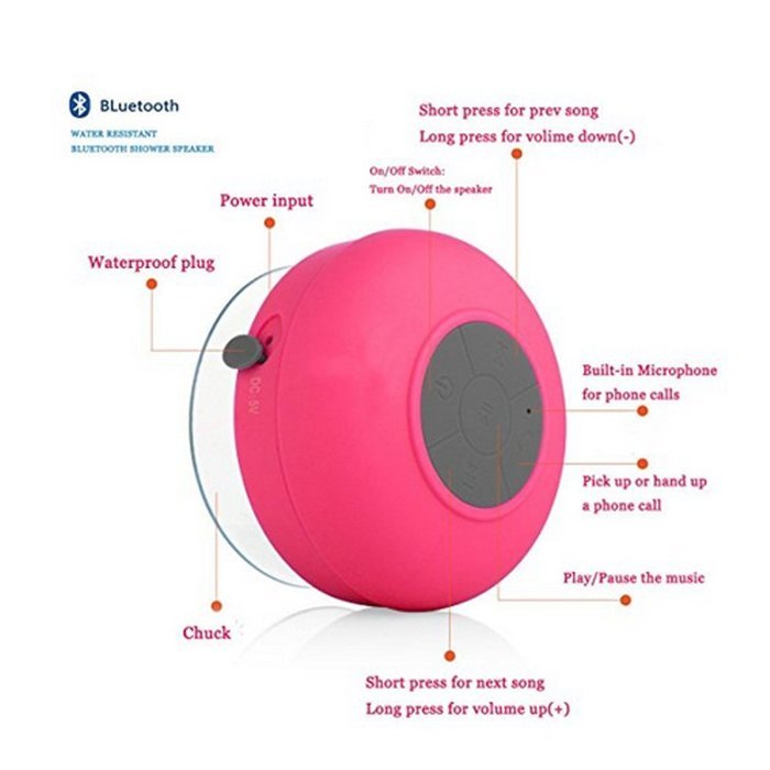 Wireless Bluetooth Speaker Waterproof Mini Shower For iPhone Tablet PC N12
