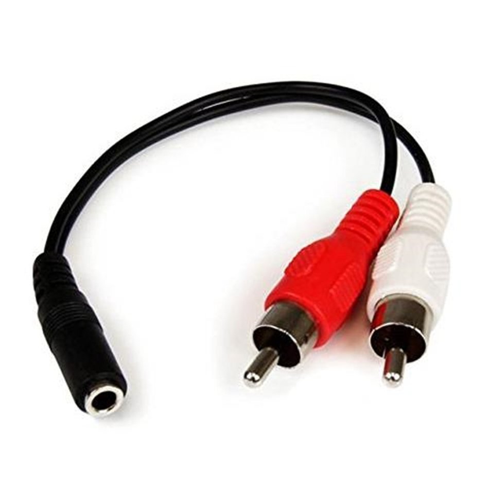Fun-Home 8-Inch 3.5mm Female to 2 x RCA Male - RCA to AUX Y Stereo Splitter Cable, Black N3