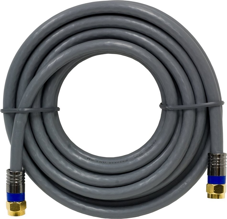 GE 87653 Quad Shielded G6 12-Feet Coaxial Cable, Gray