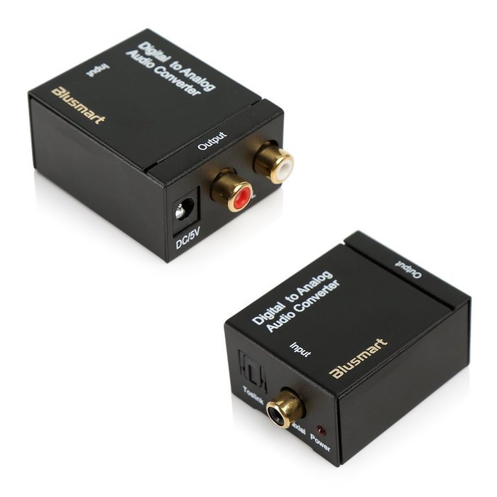 Blusmart Digital Optical Coax to Analog RCA Audio Converter Adapter with 3.28ft Optical Toslink Cable and 3.5mm... N4
