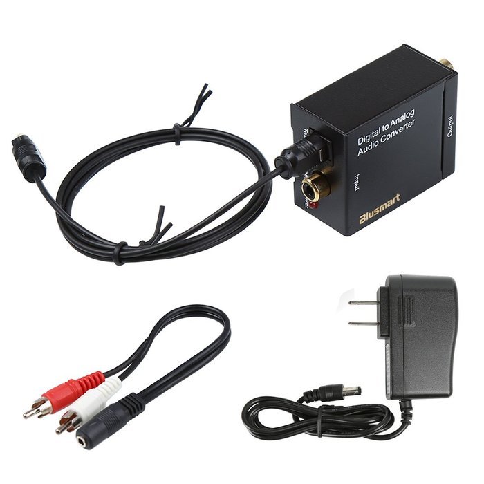 Blusmart Digital Optical Coax to Analog RCA Audio Converter Adapter with 3.28ft Optical Toslink Cable and 3.5mm... N5