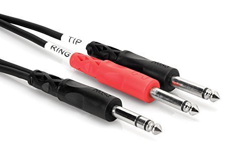 Hosa STP-202 1/4 inch TRS to Dual 1/4 inch TS Insert Cable, 6.6 feet N2