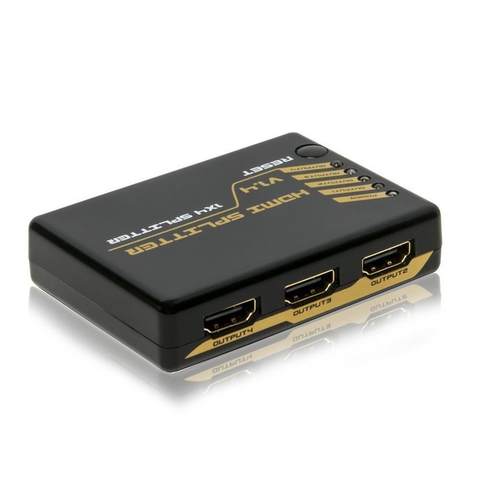 TNP UDH 4K HDMI Splitter 1 in 4 out 1x4 / 4 Port HDMI Audio Video Out Four Ouputs Distribution Repeater Amplifier...