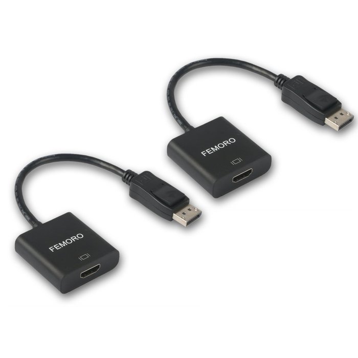 Display to HDMI Adapter Converter, FEMORO DP Displayport to HDMI Adapter Splitter Male to Female Audio Video Link... N6