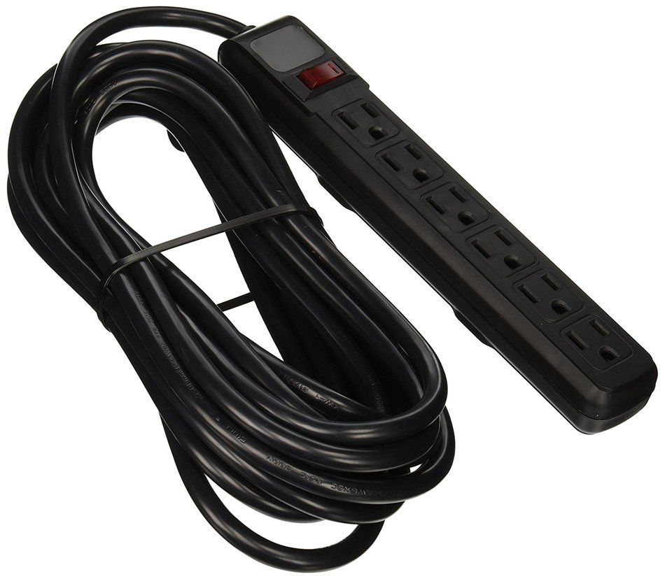 CableWholesale 845-51W1-12225 Surge Protector, Flat Rotating Plug, 6 Outlet, Black Horizontal Outlets, Plastic...
