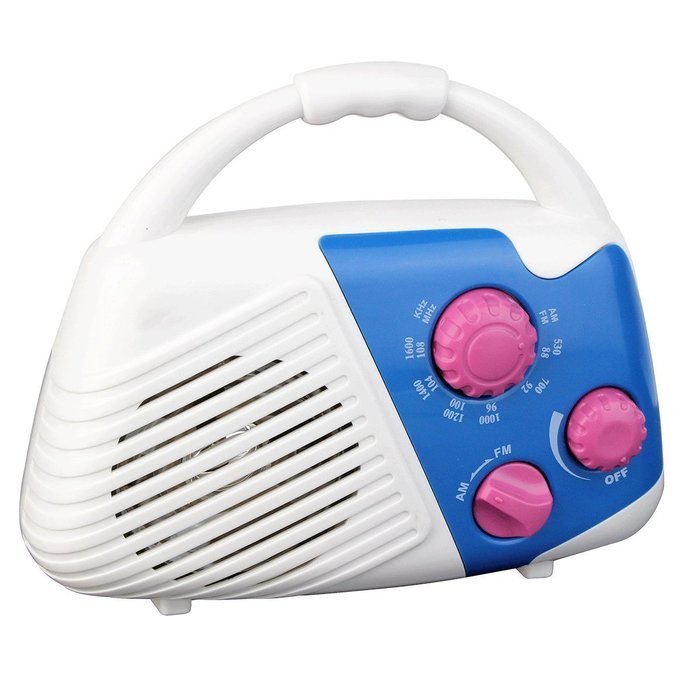 TIVDIO SY-920 IPX4 Waterproof Portable Shower AM/FM Radio with Rotary Control for bathroom hanging Music（Blue） N7