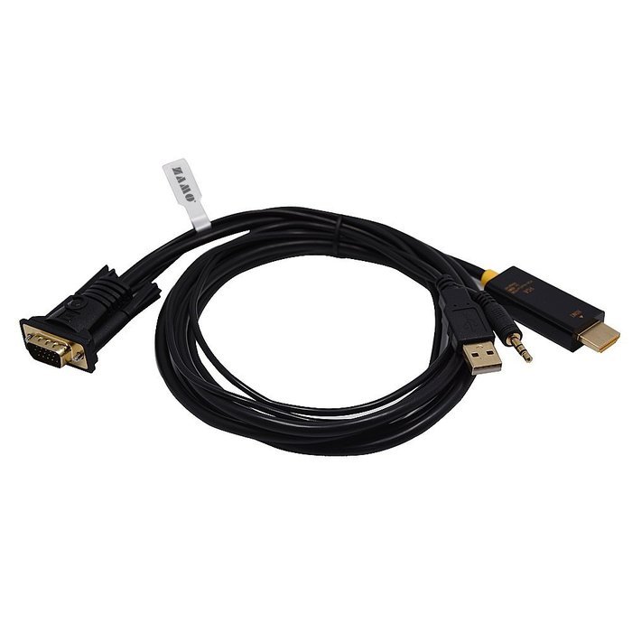 ZAMO VGA to HDMI Converter Adapter for TV, Computer, Projector, with Audio Cable and USB Cable, HD Connector Converter... N7