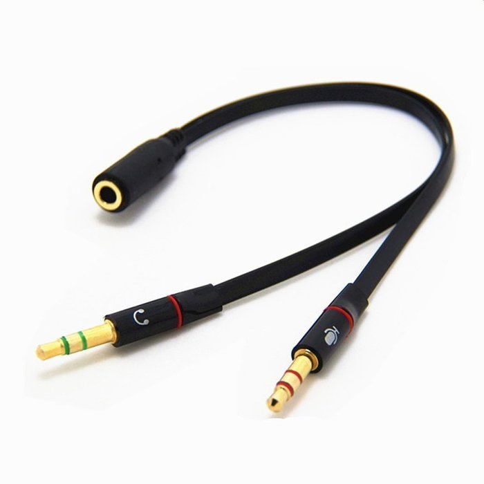 KingTop Headset Splitter Cable 3.5mm Female to 2 Male for PC Computer and Old Version Laptop N8