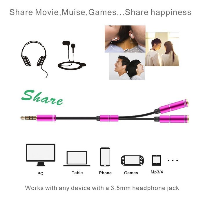DIKOO 35510011 AUX 3.5mm Male to Male Stereo Audio Cable with In-line Microphone N9