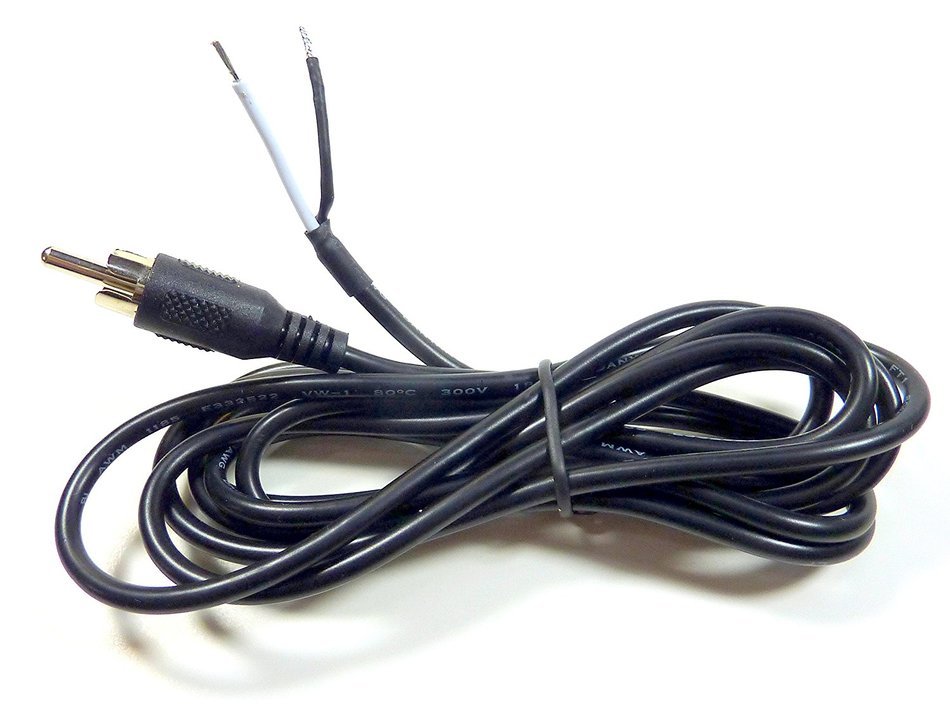 6-ft RCA Male Shielded Audio Cable To Bare Wire For Speakers & Subwoofer, Heavy-Duty 18 AWG N4