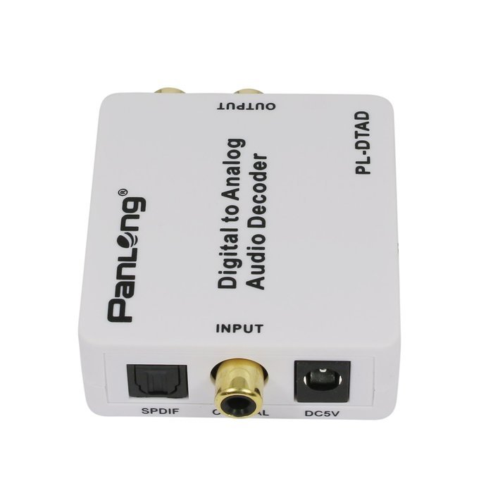 Panlong Optical SPDIF Toslink/ Coaxial Digital to Analog Audio Converter Decoder, Support 5.1 Dolby Digital, DTS... N8