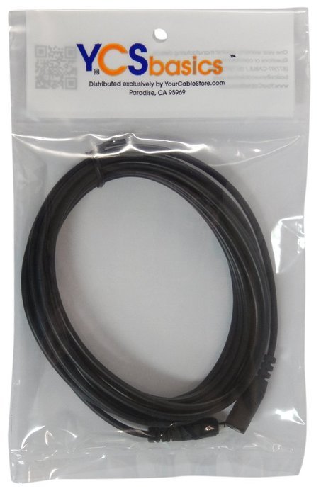 YCS Basics 12 foot 2.5mm male to female 4 conductor headphone / aux cable N8