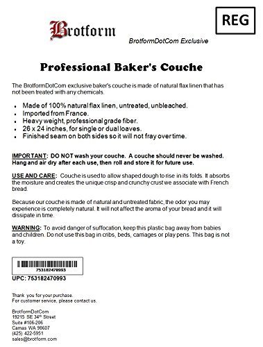 BrotformDotCom Bakers Couche, 26 by 24-Inch, Natural Linen N2