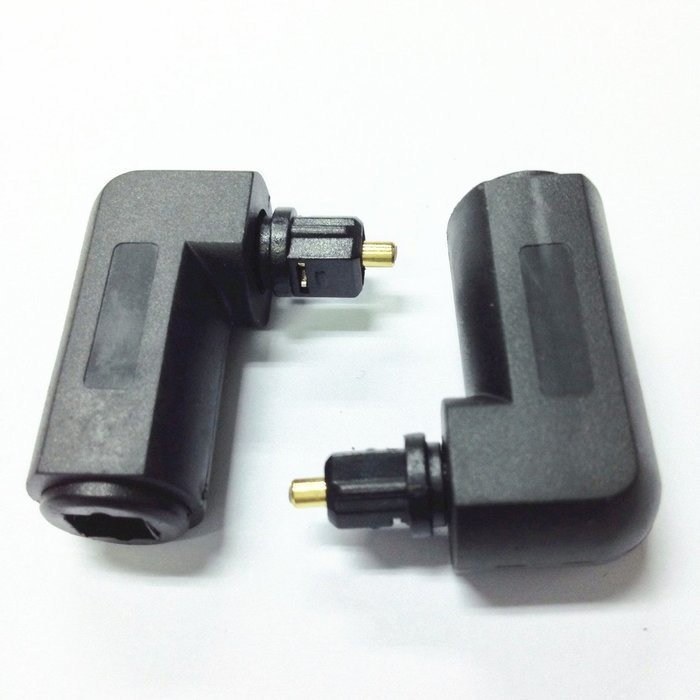 Lemeng 2-PACK Toslink 90 Degree Digital Optical Audio Cable Adapter Male to Female N4