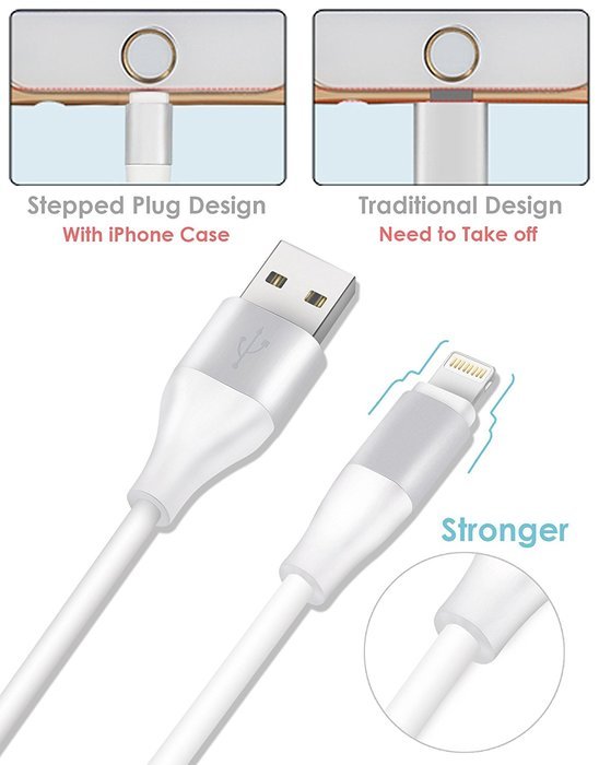 Zeuste Lightning Charging Cable for iOS Devices, 3-Pack (3 Feet, 6 Feet, 10 Feet) - Gold N4