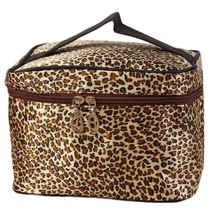 Creazy&reg; Women Leopard Print Cosmetic Bags Women Travel Makeup Bag (Brown) N3