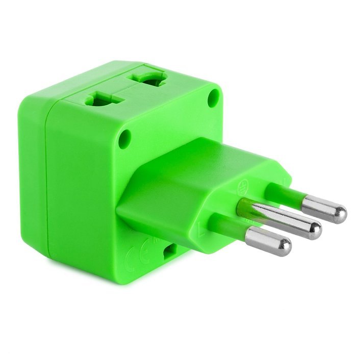 Yubi Power 2 in 1 Universal Travel Adapter with 2 Universal Outlets - Built in Surge Protector - 3 Pack - Black... N96
