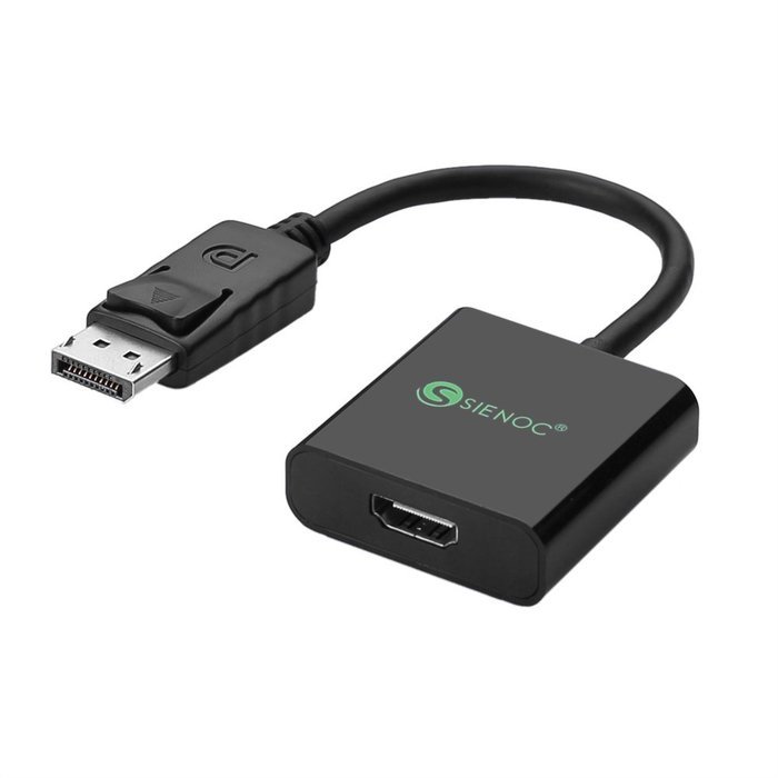 SIENOC Displayport DP Male to HDMI Female DP to HDMI Adapter Cable Video Audio Converter Color Black Pack of 2 N5