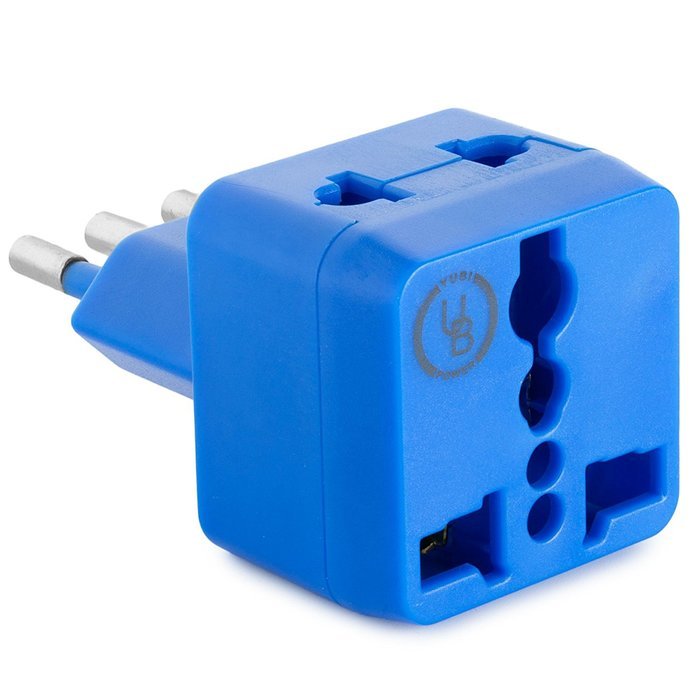 Yubi Power 2 in 1 Universal Travel Adapter with 2 Universal Outlets - Built in Surge Protector - 3 Pack - Black... N101