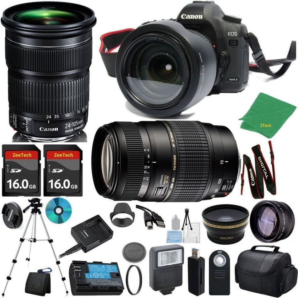 Canon EOS 5D Mark III with 24-105mm IS STM + Tamron 70-300mm AF + 2pcs 16GB Memory + Case + Reader + Tripod +...