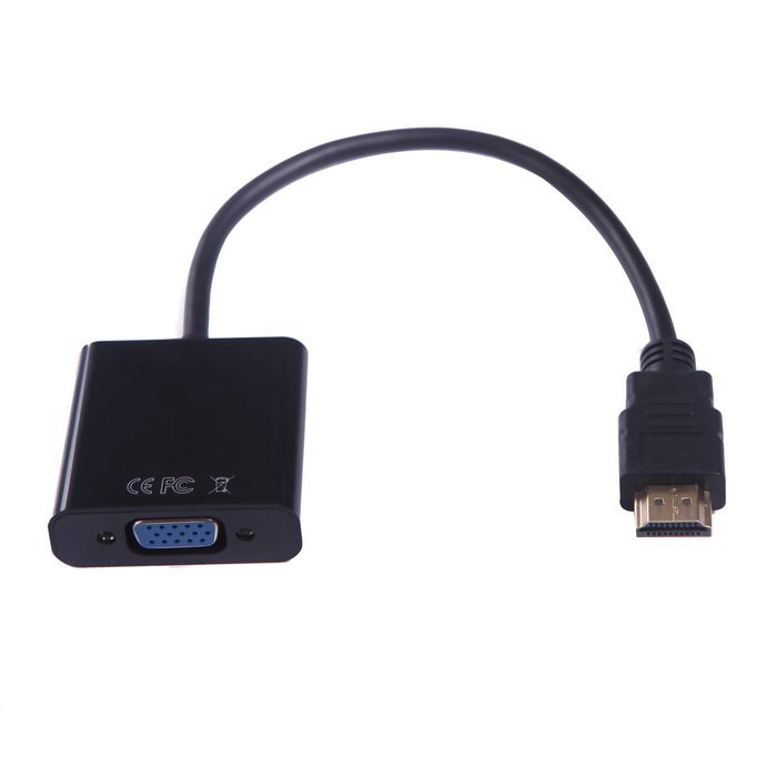 HDE 1080p HDMI to VGA HDTV Gold Plated Active Adapter Video Converter with 3.5mm Audio Cable and Micro USB Port... N3