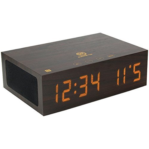 New GOgroove GGBSTYM200BDUS BlueSYNC TYM Dark Brown Alarm Clock