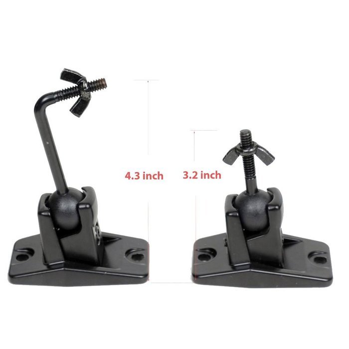 VideoSecu 5 Black Universal Satellite and Audio Speaker Mount Bracket for Wall or Ceiling MS40B5 WM6 N9