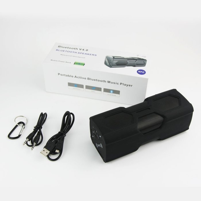 EchoAcc&reg; Outdoor Bluetooth Speaker 3600mAh Portable Power Bank, Bluetooth 4.0 with NFC, 2x3W Stereo Bass Sound... N2