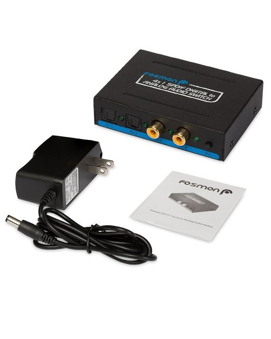 Fosmon Digital Optical Coax to Analog RCA Audio Converter Adapter N3