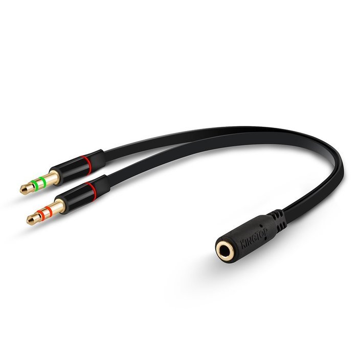 KingTop Headset Splitter Cable 3.5mm Female to 2 Male for PC Computer and Old Version Laptop N9