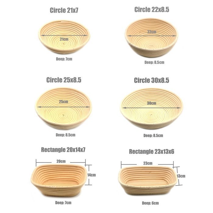 AngelaKerry 1pcs 34x15.5x7cm (1.3x0.6x0.2.8 inch) Banneton Brotform Long-Strip Bread Proofing Basket Handmade N10