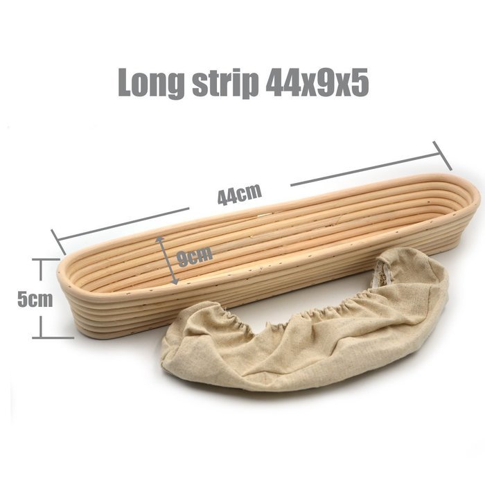 AngelaKerry 1pcs 34x15.5x7cm (1.3x0.6x0.2.8 inch) Banneton Brotform Long-Strip Bread Proofing Basket Handmade N15