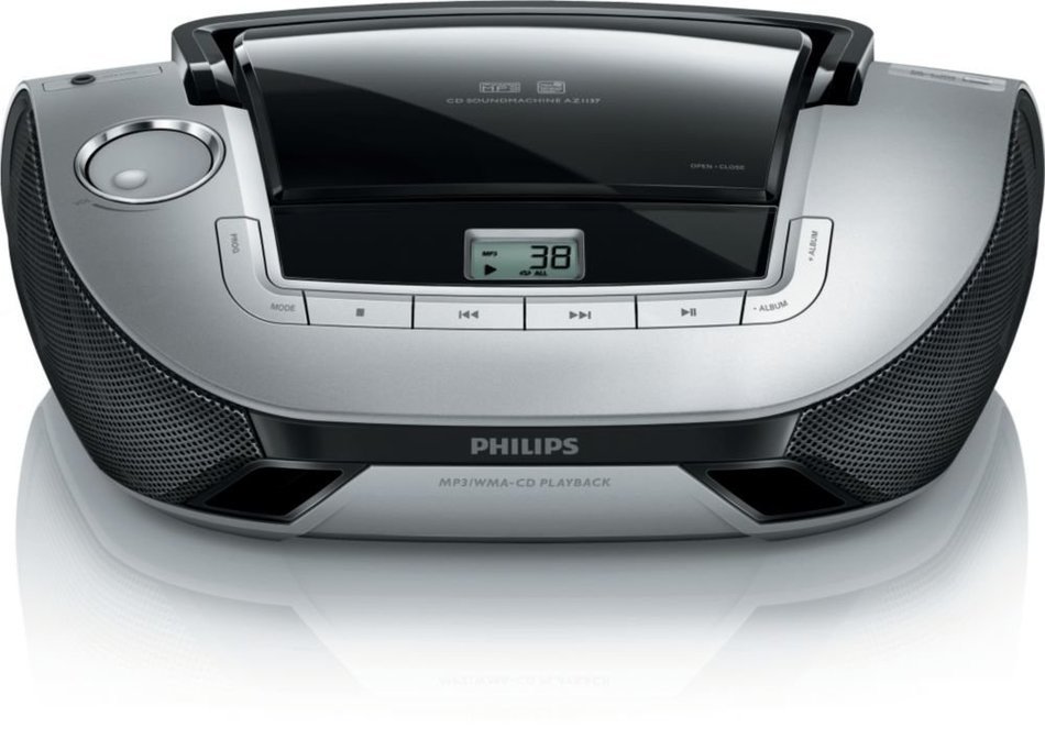 Philips AZ1137/55 CD Sound Machine Boombox Portable Stereo Speaker System
