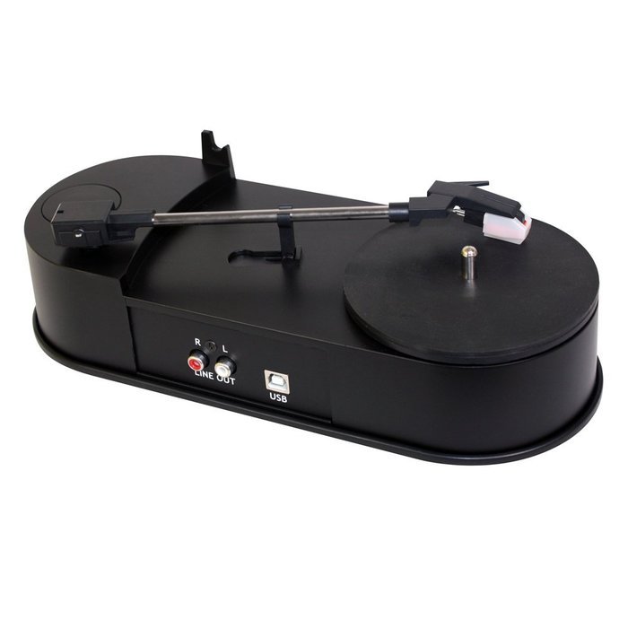 VIBE Sound VS-2006-MTS USB Mini Portable Turntable/Vinyl Archiver (Black) - Rip Your Old Vinyl to MP3! N3