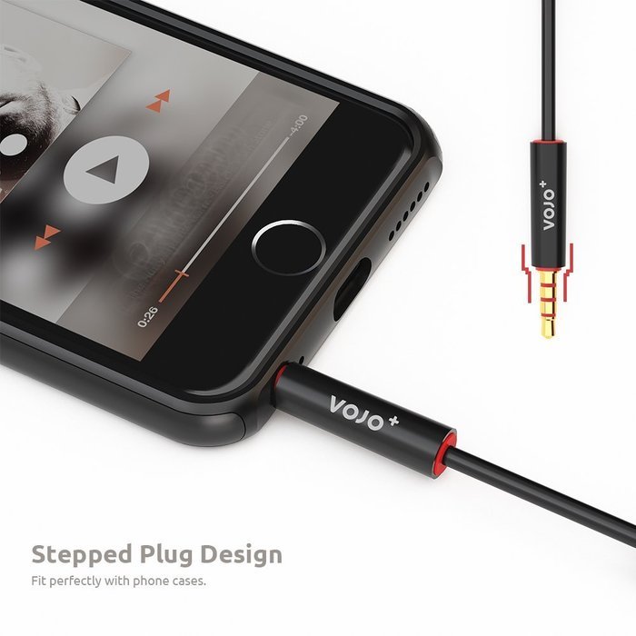 VOJO (2 Pack) 3.5mm Auxiliary Audio Cable 6ft Coiled Aux Cord for Car with Male to Male Gold Plated Jack, Tangle-free... N8