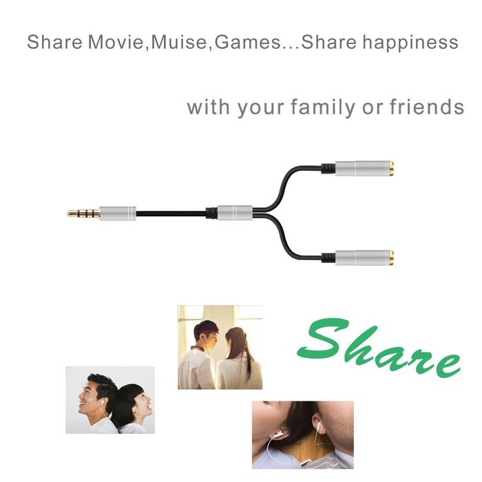 DIKOO 35510011 AUX 3.5mm Male to Male Stereo Audio Cable with In-line Microphone N33