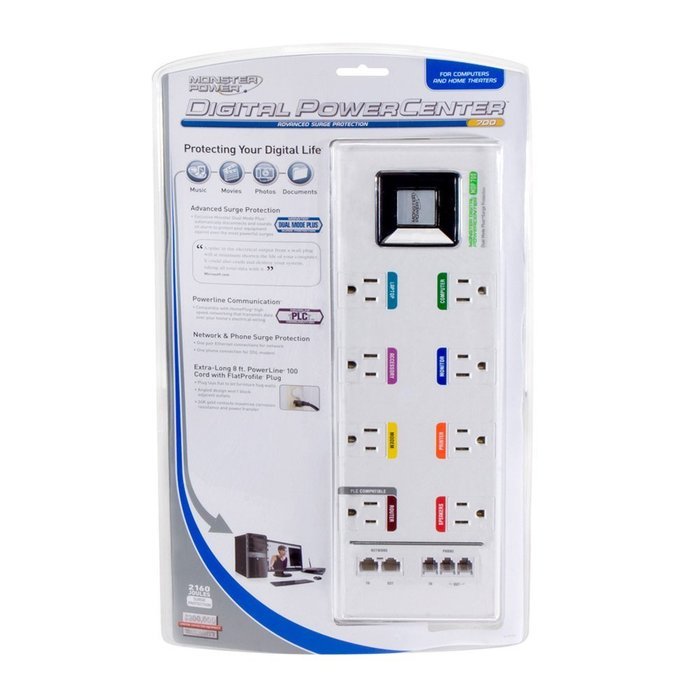Monster Power Digital PowerCenter MDP 700 - 8 outlets, 2160 joule rating (Discontinued by Manufacturer) N8
