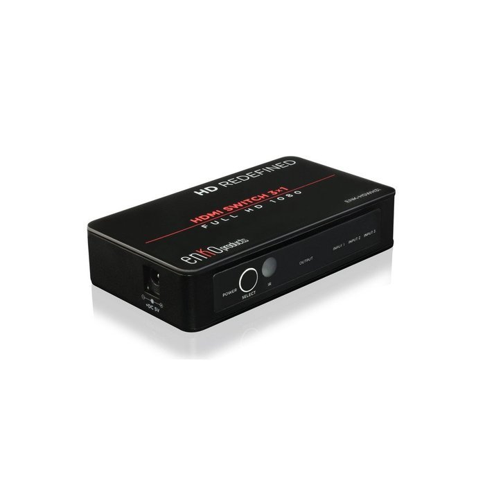 enKo HDMI 3 Ports Hub Switch v1.4 (4Kx2K) includes IR Remote, 4x HDMI Cables, AC Power Adapter (Support 4Kx2K... N13