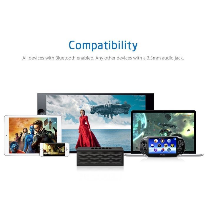 Yuntab Magicbox Wireless Mini Bluetooth Speaker Black Support TF Cards Works for bluetooth device (Iphone 6/ Iphone... N4