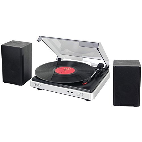 New JENSEN JTA-325 3-Speed Turntable with Stereo Speakers