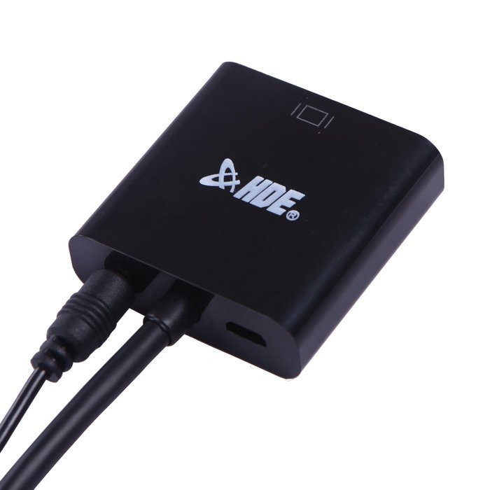 HDE 1080p HDMI to VGA HDTV Gold Plated Active Adapter Video Converter with 3.5mm Audio Cable and Micro USB Port... N4