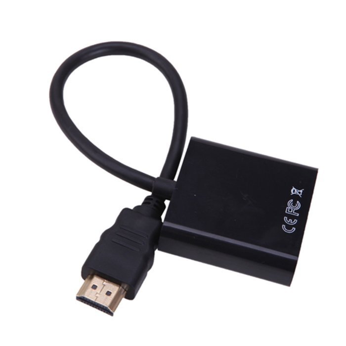 HDE 1080p HDMI to VGA HDTV Gold Plated Active Adapter Video Converter with 3.5mm Audio Cable and Micro USB Port... N6