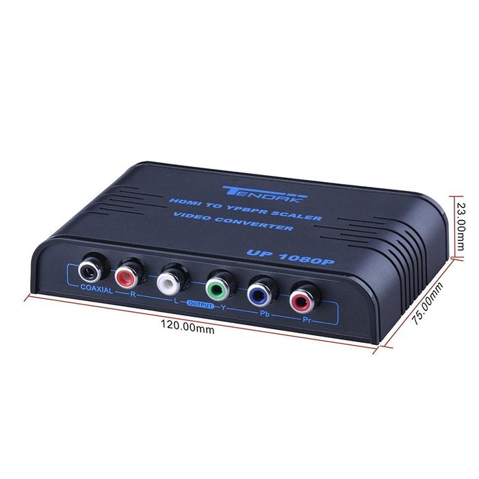 Tendak HDMI to 1080P Component Video YPbPr 5RCA RGB Scaler Converter Adapter Supporting R / L Audio + Coaxial... N4