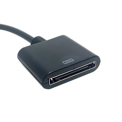 CY Black Ipad Ipod Iphone 30 Pin Female Dock Docking Connection to 3.5mm Male Audio Output AUX Cable N7
