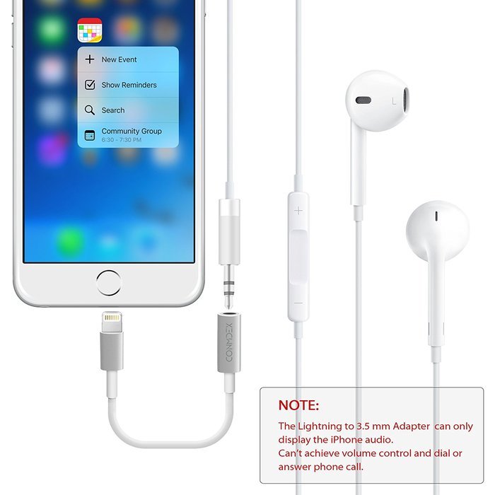 Lightning to 3.5 Male AUX Stereo Adapter Cable CONMDEX iPhone 7/7 Plus Car Male to Male Auxiliary Audio Adapter... N29